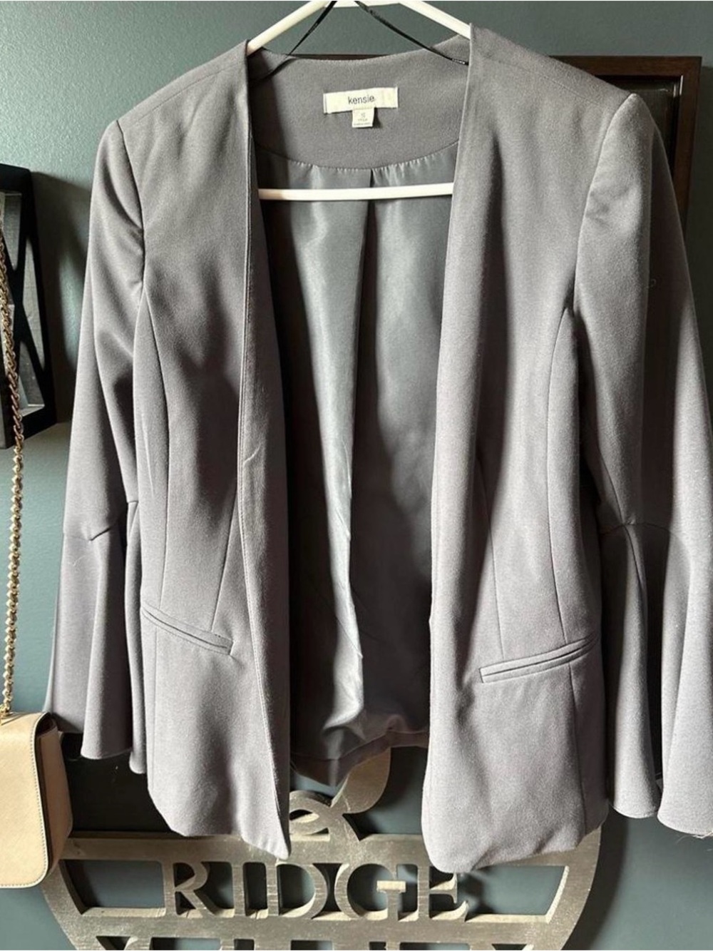 Kensie Open-Front Gray Blazer